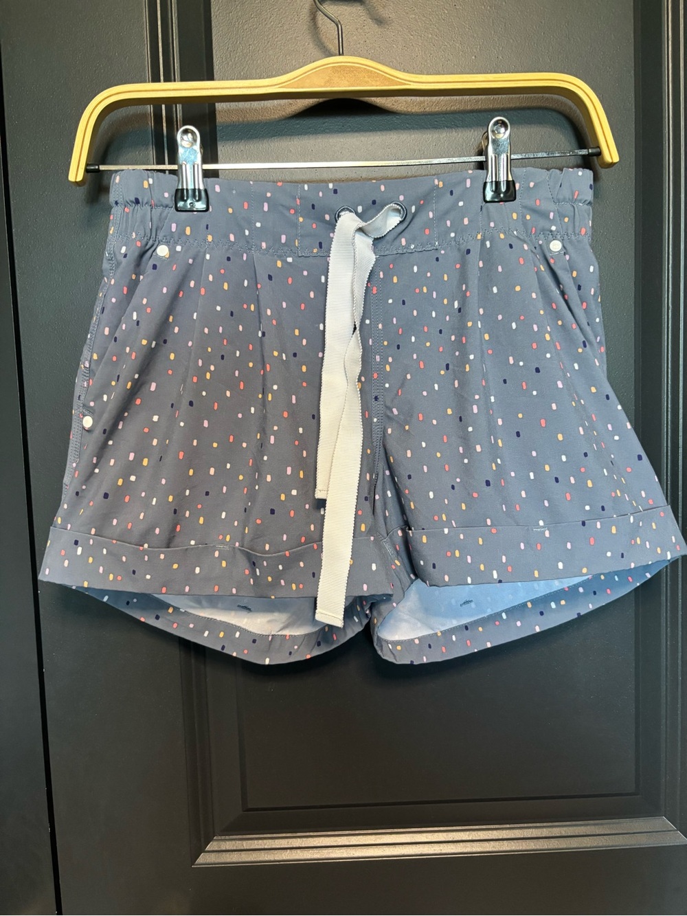 lululemon athletica Gray Athletic Shorts with Multicolor Dot Print